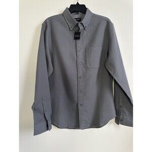 Club Monaco Men's Long Sleeve Slim Fit Flannel Shirt Size L GRY